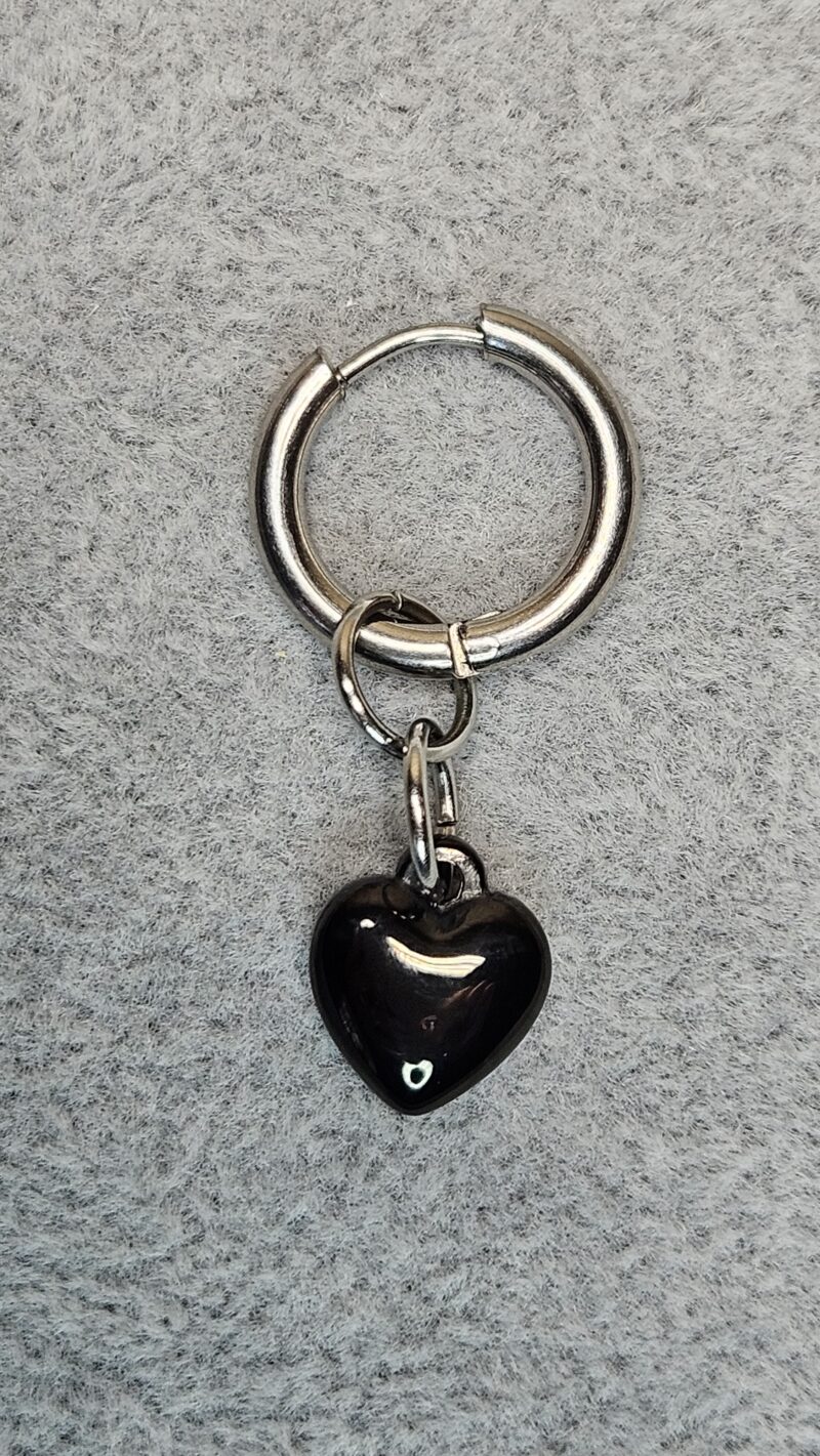 Oorbellen HEMATITE HEART - Afbeelding 2